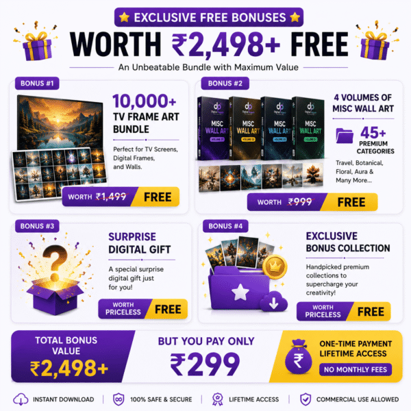 1,50,000+ Wall Art Designs & Bonus 10,000+ Frame TV designs