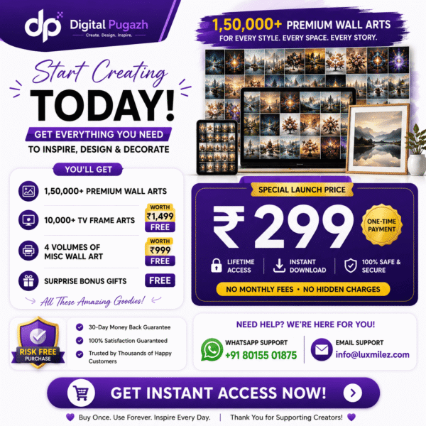 1,50,000+ Wall Art Designs & Bonus 10,000+ Frame TV designs